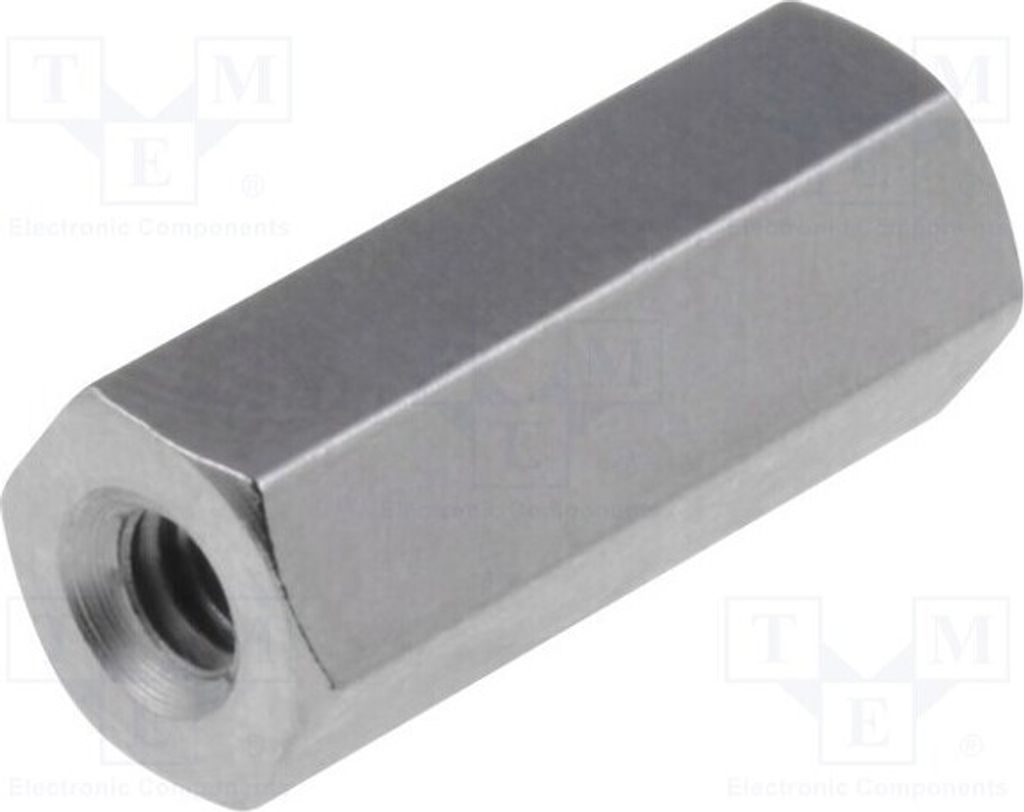 10x Distanzmuffe mit Gewinde 10mm sechskant Innengew: M2 Messing 111X10 Distanzele