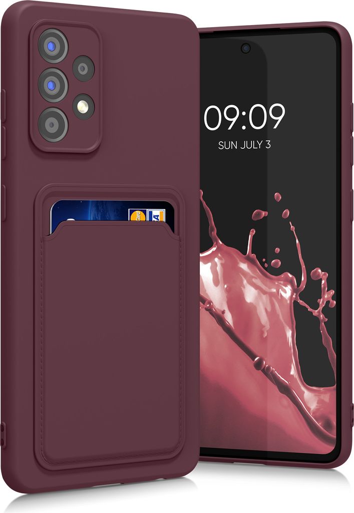 kwmobile Handyhülle kompatibel mit Samsung Galaxy A52 / A52 5G / A52s 5G Hülle - Handy Cover mit Fach für Karten - in Tawny Red