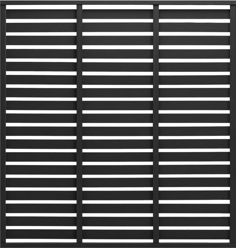 The Living Store Élément de clôture en WPC 180 x 180 cm Noir pour jardin