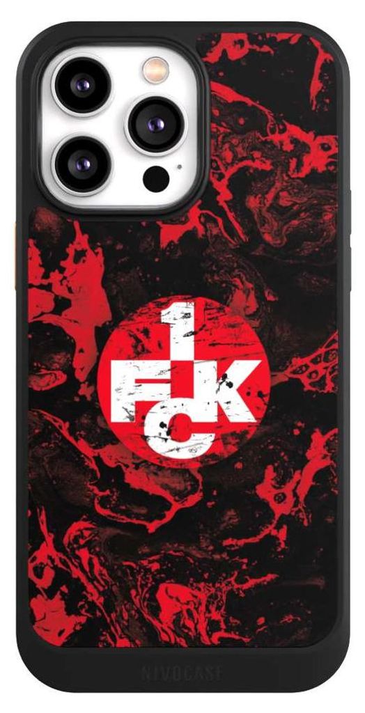 NIVOCASE Hülle für Apple iPhone 14 Pro Max Handyhülle NIVOcore Case Schwarz 1. FC Kaiserslautern 1. FCK Logo