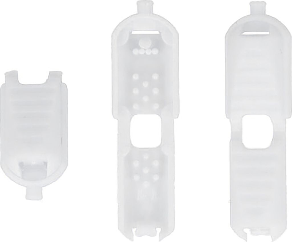 10 Kordelenden geriffelt Kunststoff Endstücke Pull Cord versch. Größen Farbwahl, Größe:17 x 9 x 8 mm, Farbe:weiß