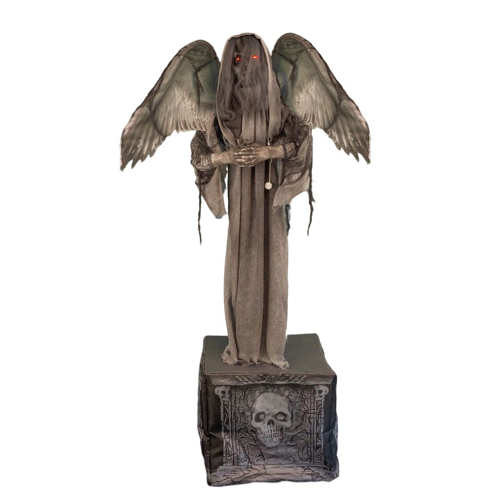 Dämonischer Engel - Statue auf Grabstein Animiert | 168 cm
