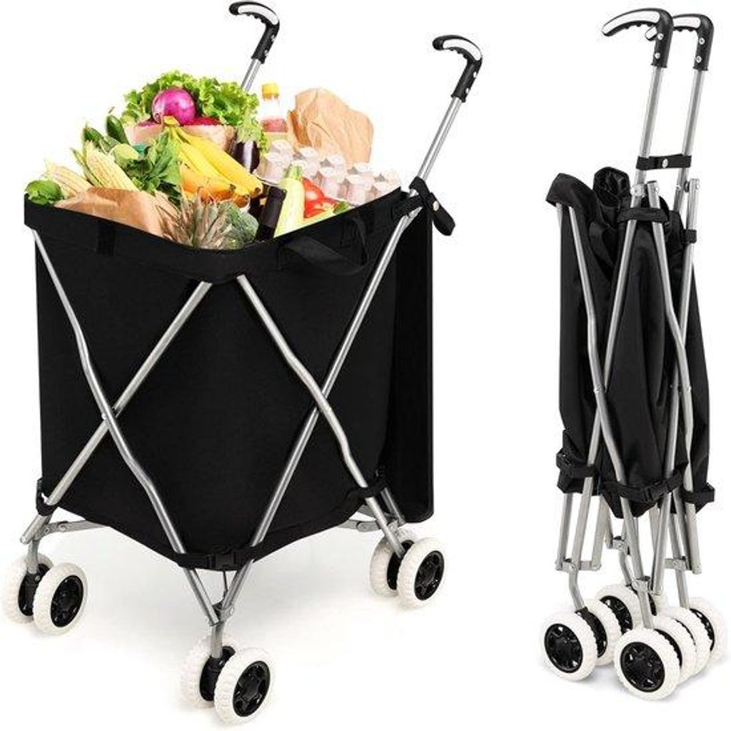 Leichtgewichtes Einkaufswagen mit großem Fassungsvermögen, Rollwagen mit abnehmbarer Tasche und komfortablen Rädern