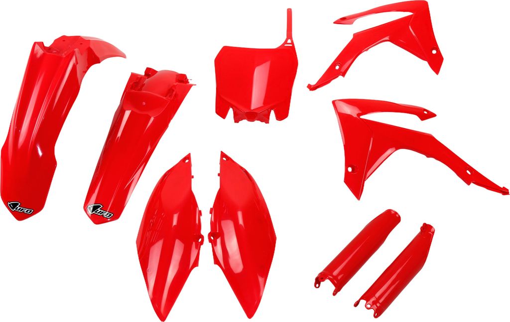 Verkleidungskit UFO PLAST 9-teilig Verkleidungssatz Kunststoff mit Gabelschutz, Farbe:rot OEM 00-26