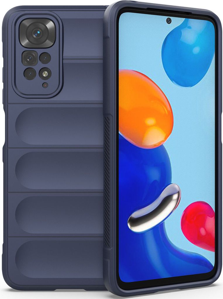 Redmi Note 11S Hülle, Weich TPU Silikon Stossfest Anti-rutsch Schutzhülle für Xiaomi Redmi Note 11 / Note 11S Dunkelblau
