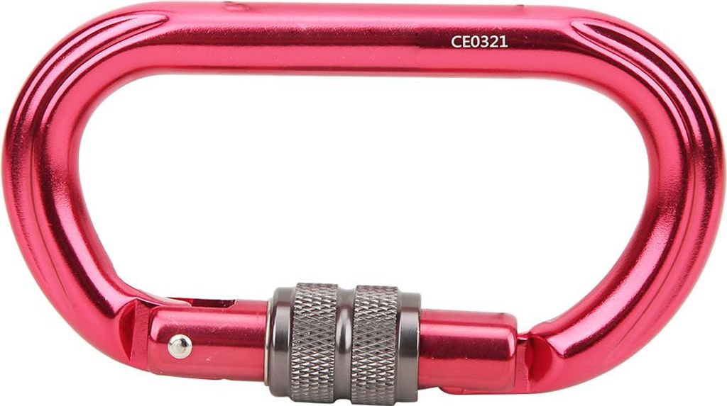 25KN Aluminium, roter Outdoor-Kletter-Sicherheitskarabiner, Verbindung, O-Typ-Verschluss