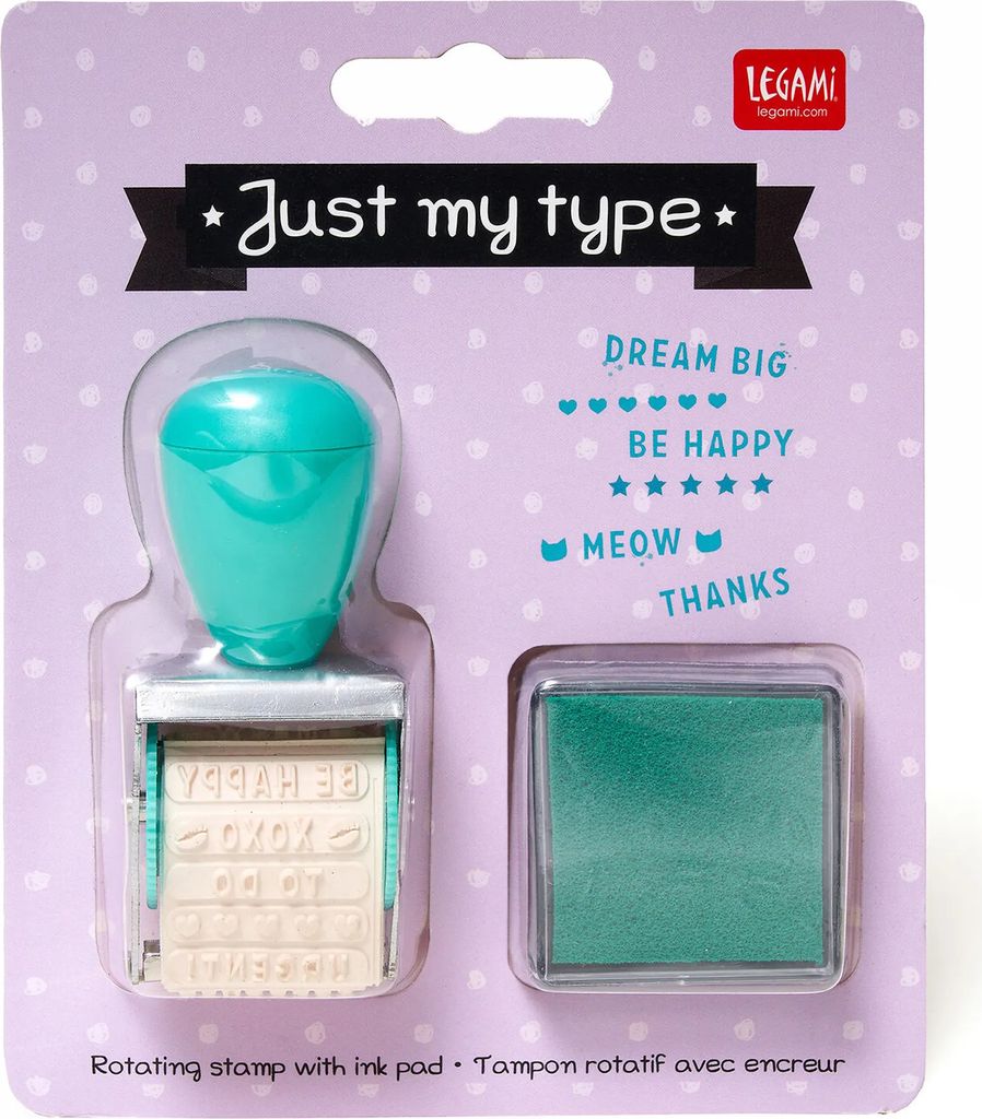 LEGAMI Drehstempel mit Stempelkissen JUST MY TYPE Produktbild 