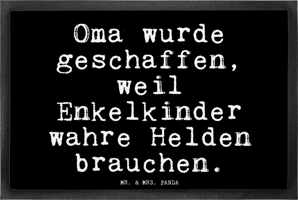 Mr. & Mrs. Panda Schuhabstreifer Oma wurde geschaffen, weil... 40 x 60 cm - Schwarz - Geschenk, bodenmatte, Enkelkinder, fußmatte, Großeltern, Be...