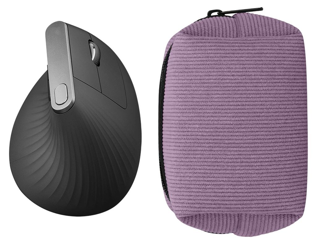 kwmobile Maus Tasche kompatibel mit Logitech Lift / MX Vertical / Anker Vertical Hülle - Case für Bluetooth Maus aus robustem Cord und Neopren St...