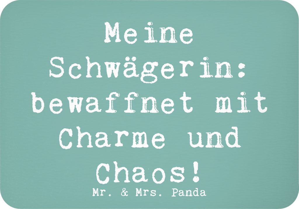 Mr. & Mrs. Panda magnet Spruch Schwägerin Charmant Chaos - Meeresbrise - Geschenk, Humor, bildmagnet, Persönliche Geschenke, handgemacht, Kühlsc...