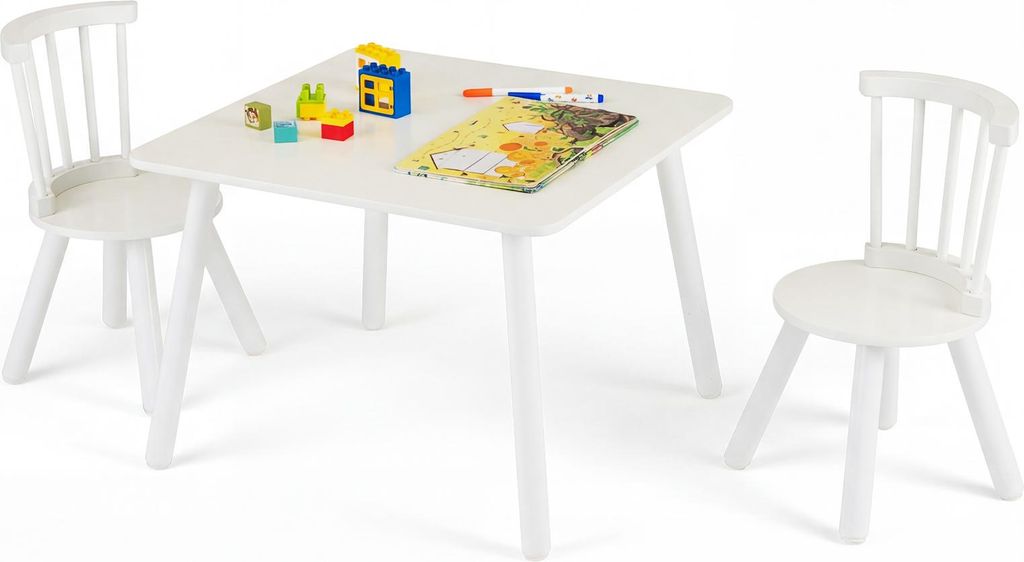 COSTWAY Kinder Tisch Stuhl Set, Kindersitzgruppe mit Produktbild 