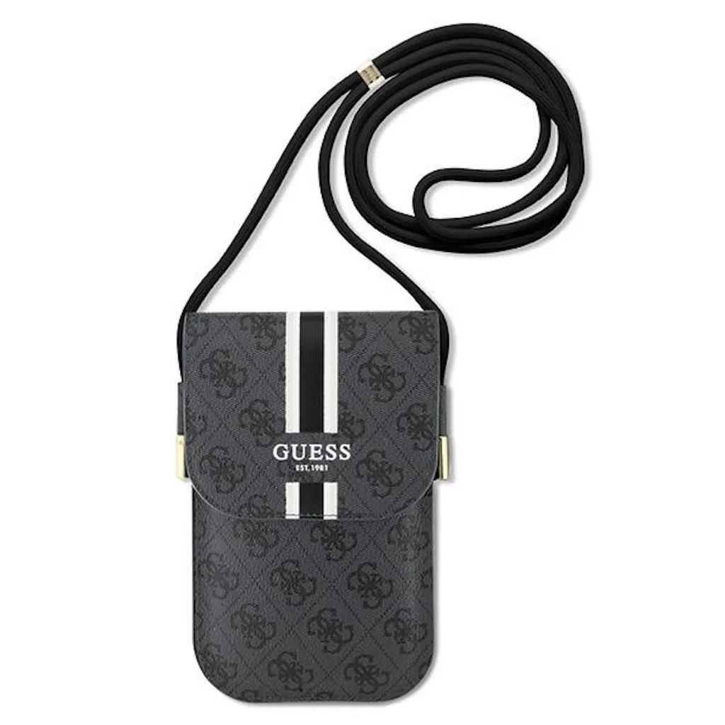 Guess Mini Bag 4G Strisce Nero/Black - Must-Have Smartphone Bag 2026