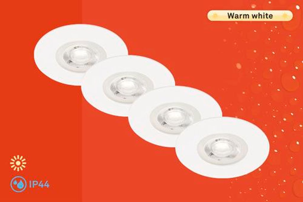 BRILONER Lot de 4 spots LED encastrables IP44 ultraplats Image du produit 