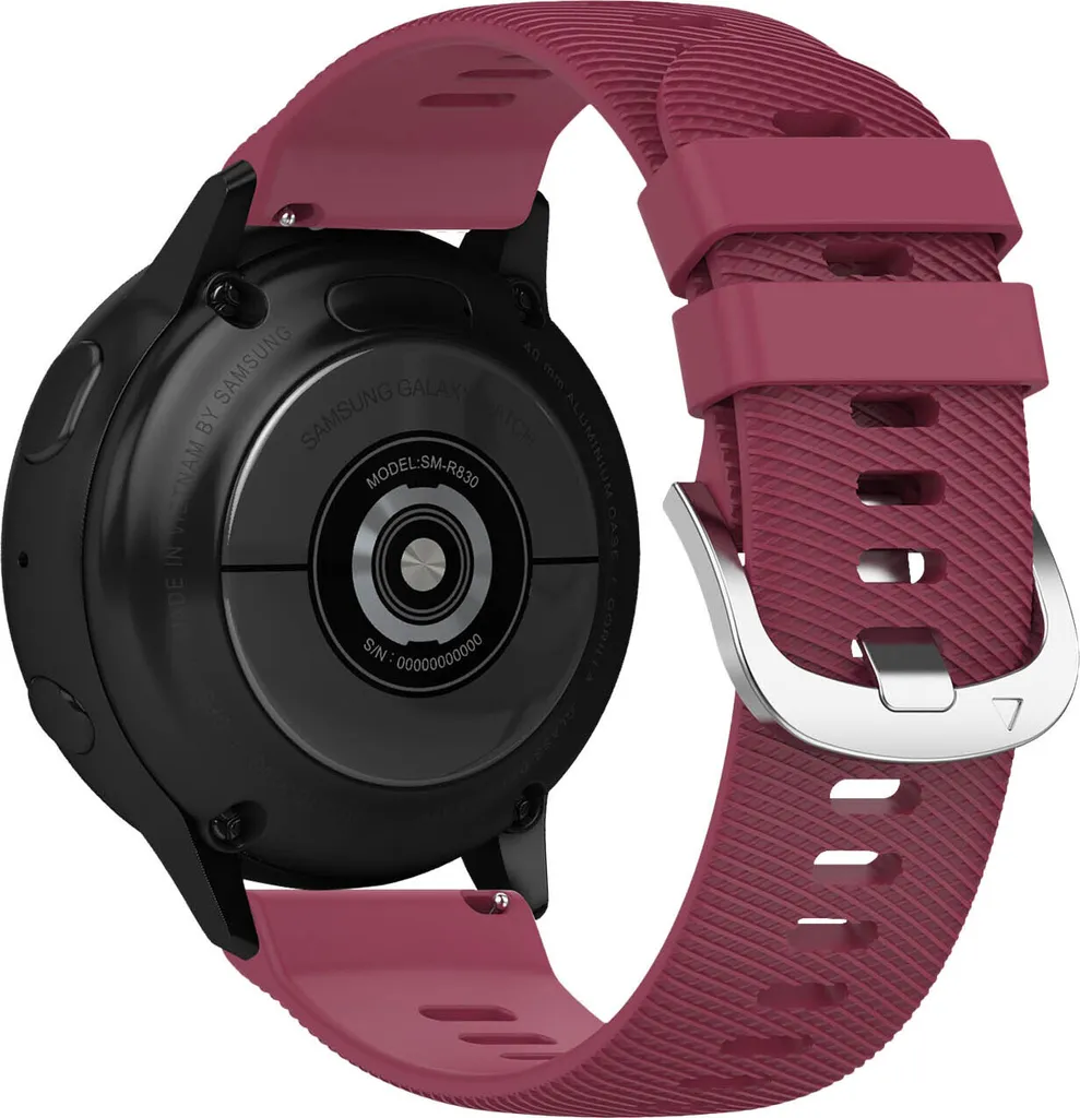 Cinturino Silicone Elegante Rosso Vino Samsung Galaxy Active 2 40mm