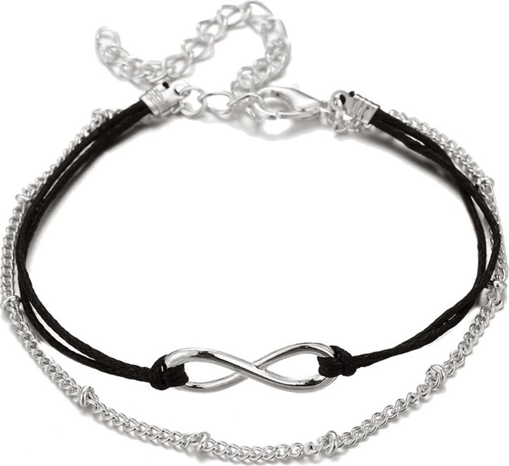 Forever Armband Silber/Schwarz - Eleganter Schmuck für empfindliche Haut KP6294