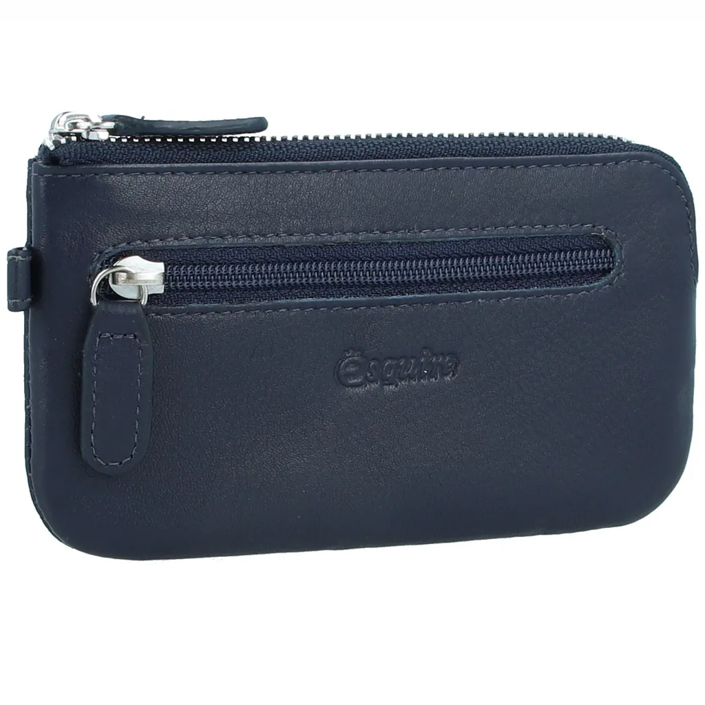 Portachiavi Esquire Viktoria Pelle Navy Blu - Organizzatore con Zip - 5