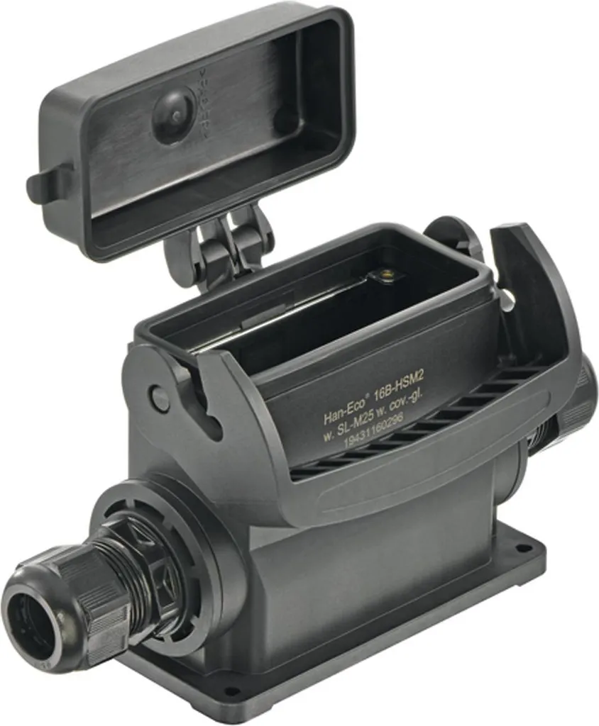 Base HARTING Han-Eco 16B 2xM25: Cablaggio Rapido Laterale IP66