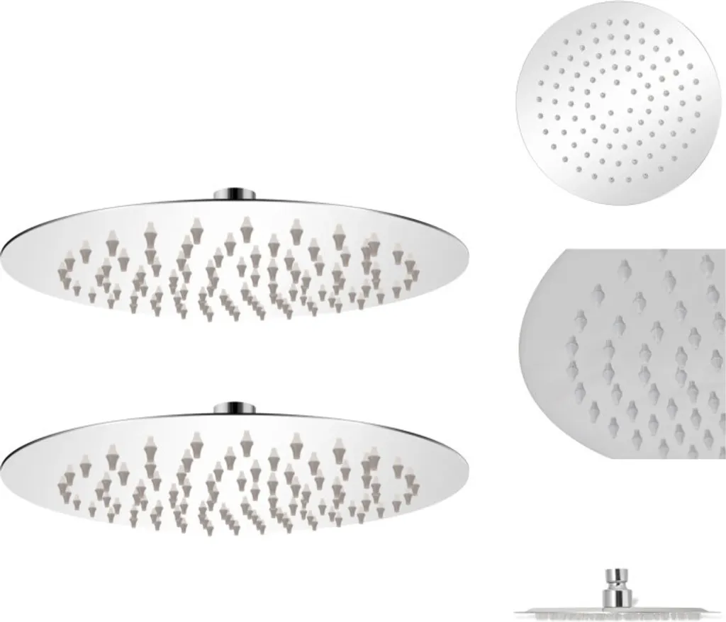 OFFERTA Set 2x Soffioni Doccia Pioggia 20 cm Inox vidaXL