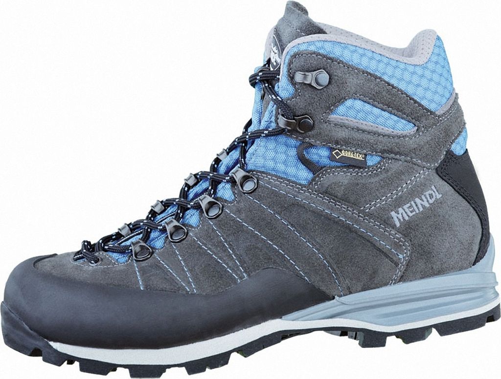 Meindl Antelao Lady GTX Damen Velourleder-Mesh Outdoorschuhe anthrazit blau, bequeme Weite, Gore-Tex Ausstattung, 4436132/6.0