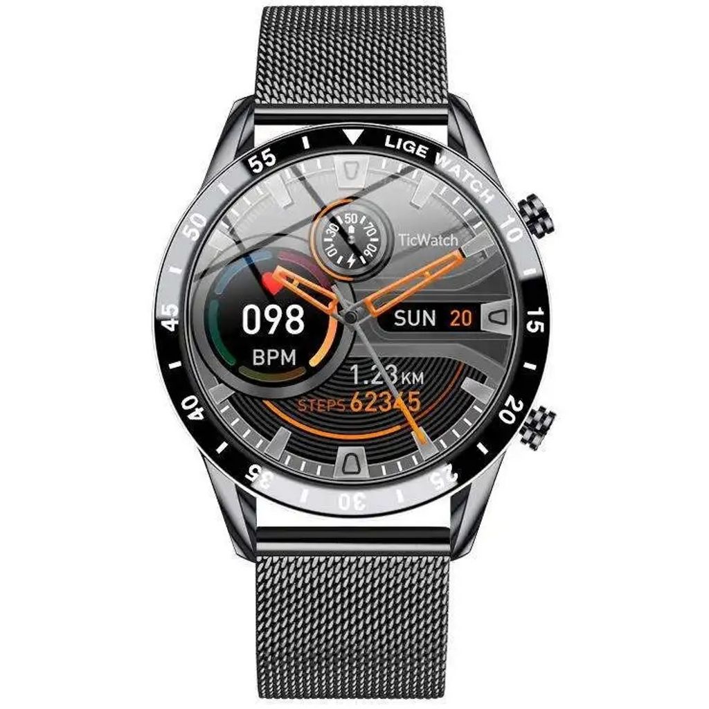 LIGE Luxus Smartwatch – Schwarz, Multifunktionale Herren Uhr KP23959