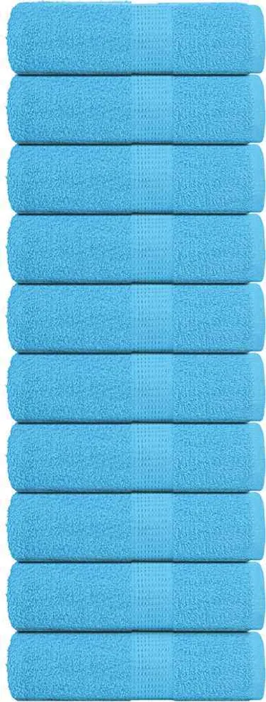 Set 10 Salviette Ospite Turchesi 30x50 cm | Spugna Cotone Tradizionale