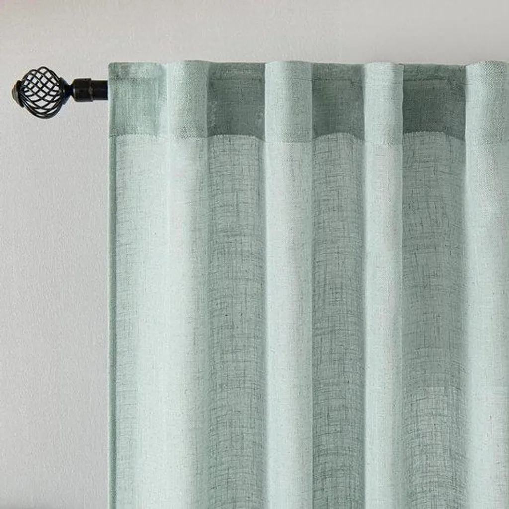 Voilages Turquoise 140x225 cm Aspect Lin pour une Chambre Lumineuse