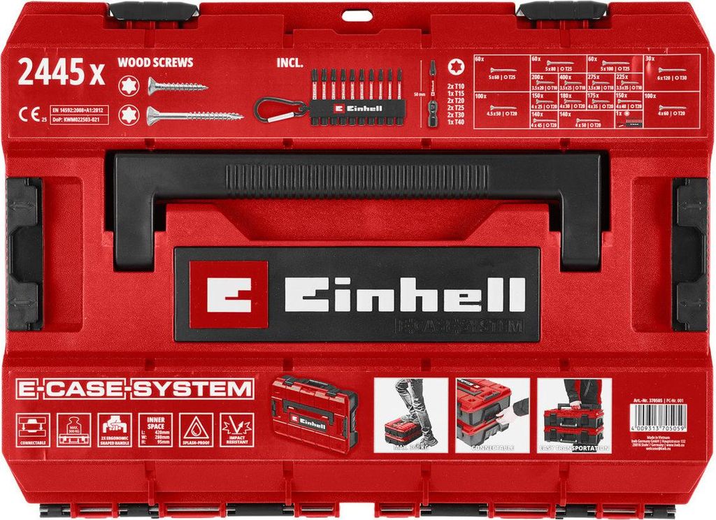 Einhell Schraubenset mit Bits in E-Case-Koffer 2.445-teilig Produktbild 
