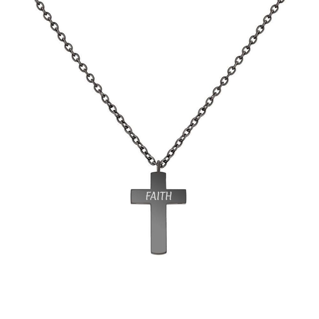 HOPLO Kreuzanhänger Kreuz Anhänger Mt 1,1 Mm Panzerkette 36 Cm Massv