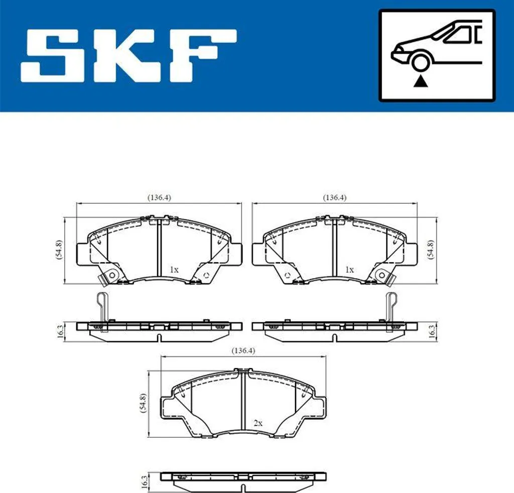 Plaquettes de Frein SKF Silencieuses VKBP 80403 A Homologuées Route