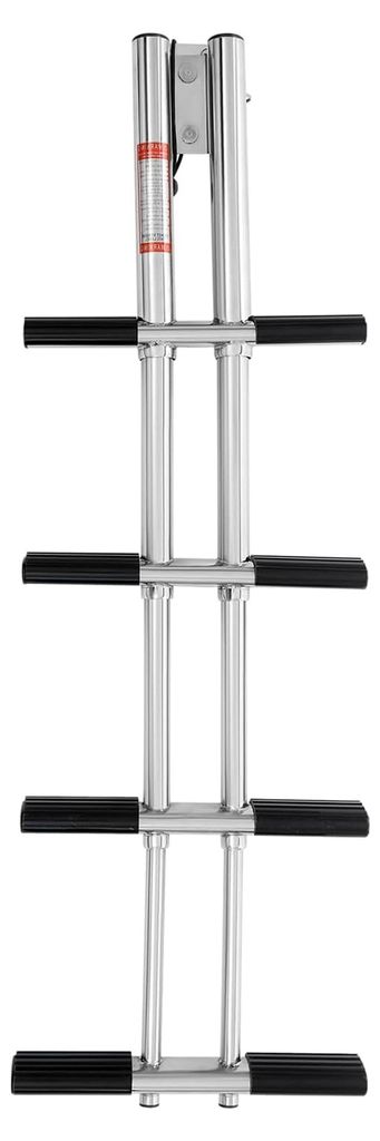 Teleskopleiter aus Edelstahl, 4 Stufen Badeleiter für Boote mit Halterung, Klappbare Leiter für Dock und Pool, 35 * 105 cm