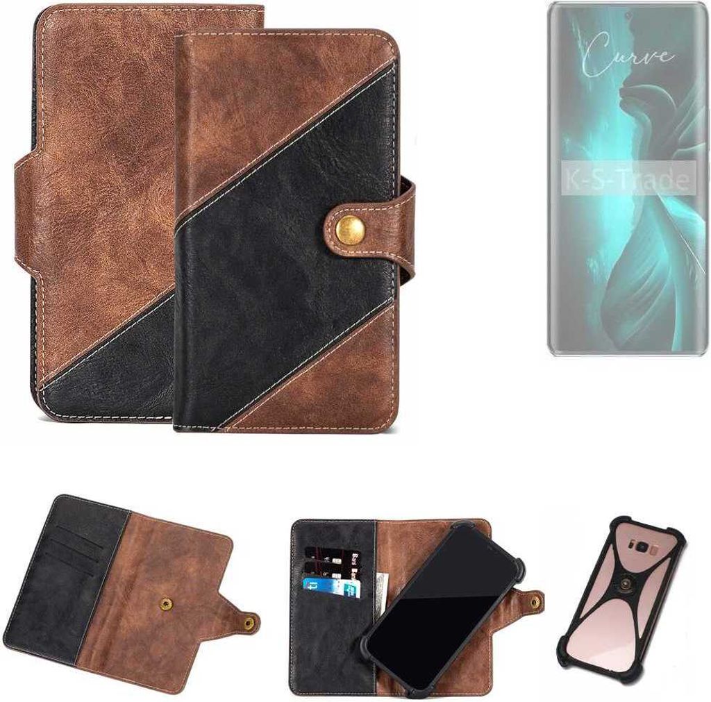 K-S-Trade Handyhülle Schutzhülle Bookstyle Case kompatibel mit Lava Blaze Curve Klapphülle Cover Hülle Schutztasche 1x