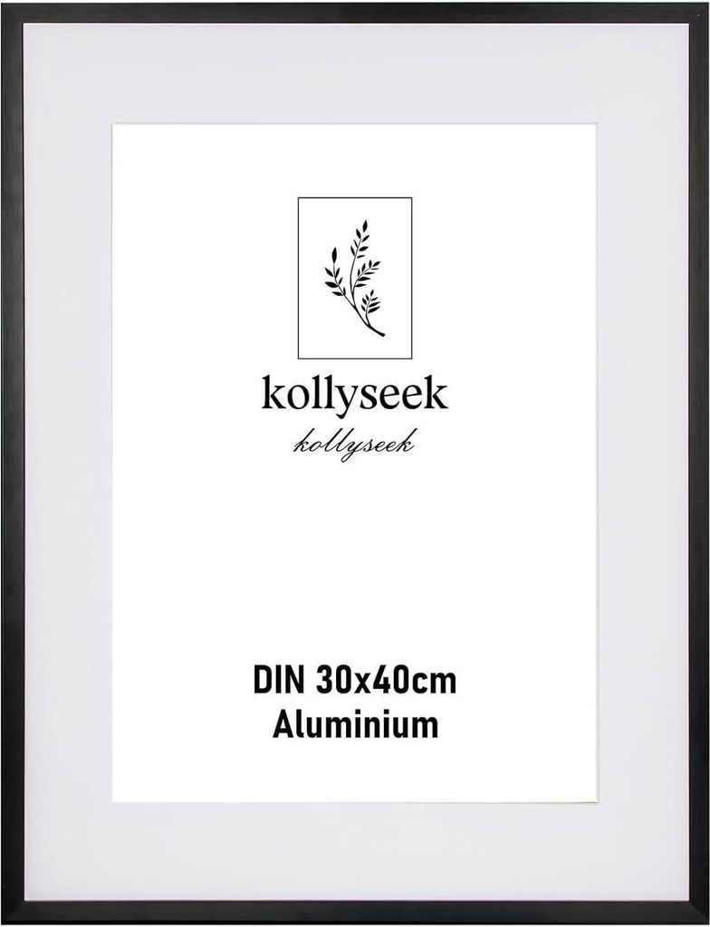 Bilderrahmen Aluminium schwarz 30x40cm Acrylglas modern Produktbild 