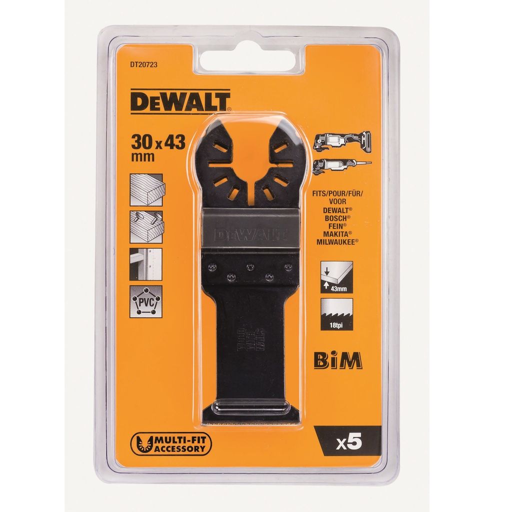 DeWALT Multi-Tool Sägeblatt DT20723-QZ 5er Pack - für Holz, Kunststoff und Gips