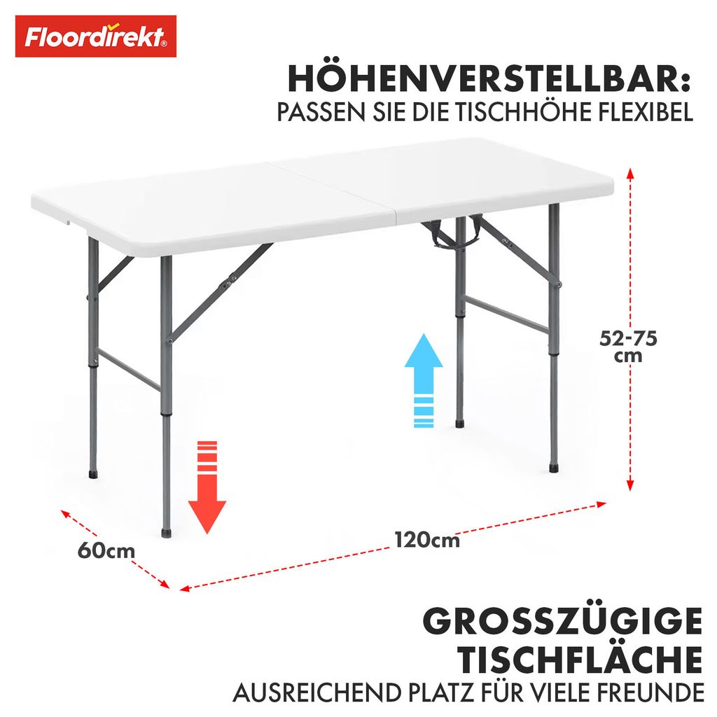 Klapptisch Fukui Wetterfest, Stabil und Mobil für Innen