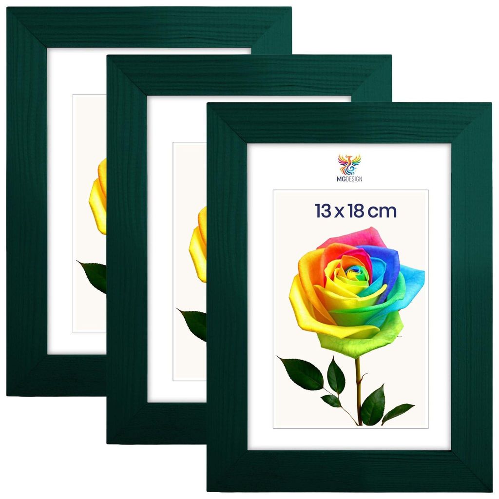 MG Design 3er Set Bilderrahmen 13 x 18 cm - Fotorahmen mit Produktbild 
