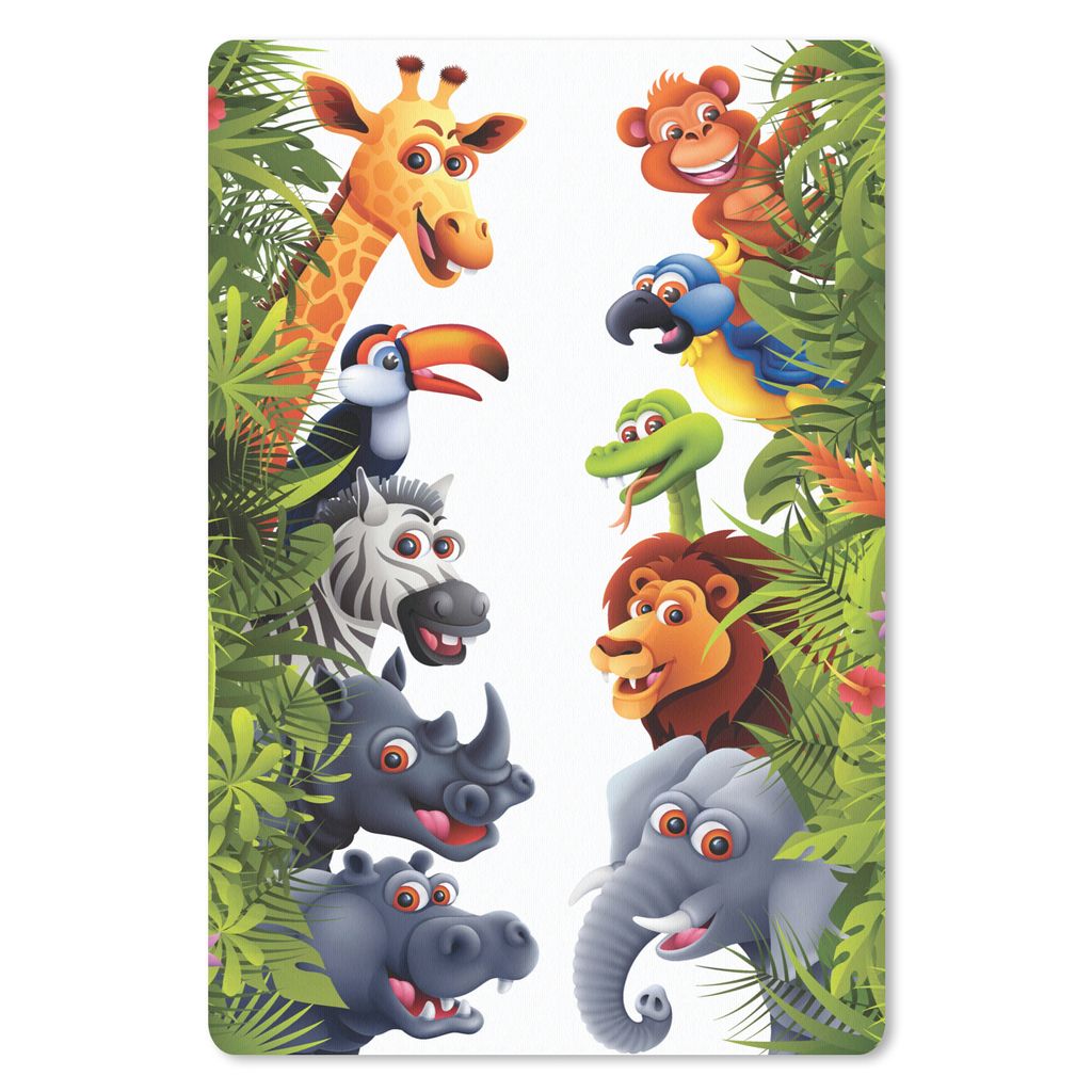 MuchoWow Mauspad Mousepad Dschungel - Tiere - Jungen - Mädchen - Giraffe - Elefant - Kinder 40x60 cm - Mousepads - Maus Mat - Pad - Mausunterlag...