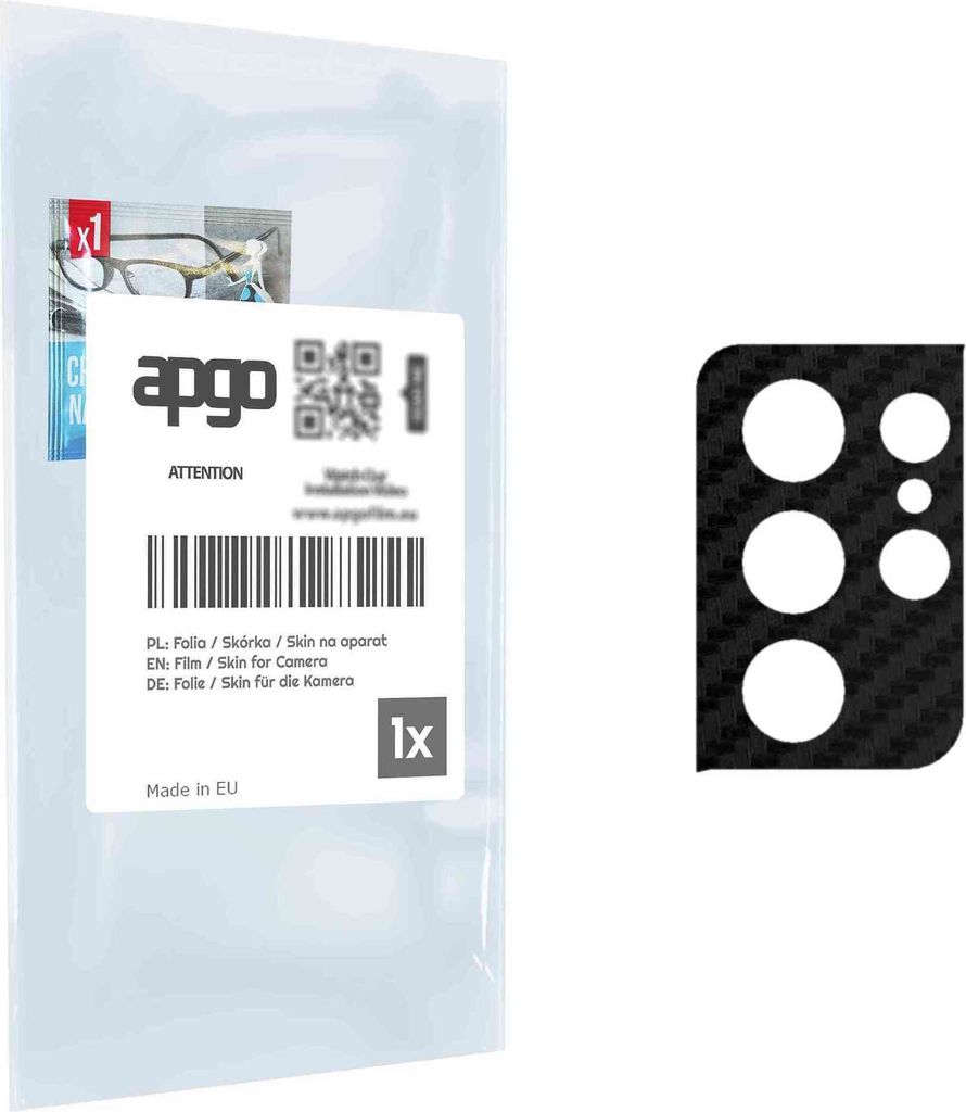 apgo Objektivschutz-Folie, Kameraschutz kompatibel mit Samsung Galaxy S21 Ultra 5G, Carbon-Imitation, Rückseite Schutzfolie für Kamera-Insel, Hin...