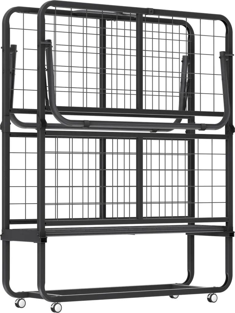 LZQ Lit pliant 90x200cm avec matelas confortable et cadre en acier robuste
