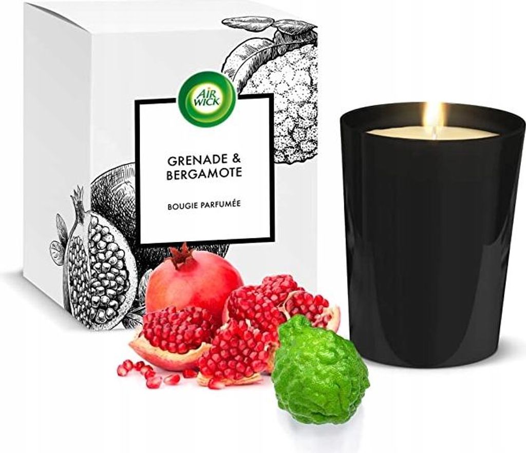 AIR WICK Duftkerze mit Granatapfel- und Bergamotteduft, 220 ml