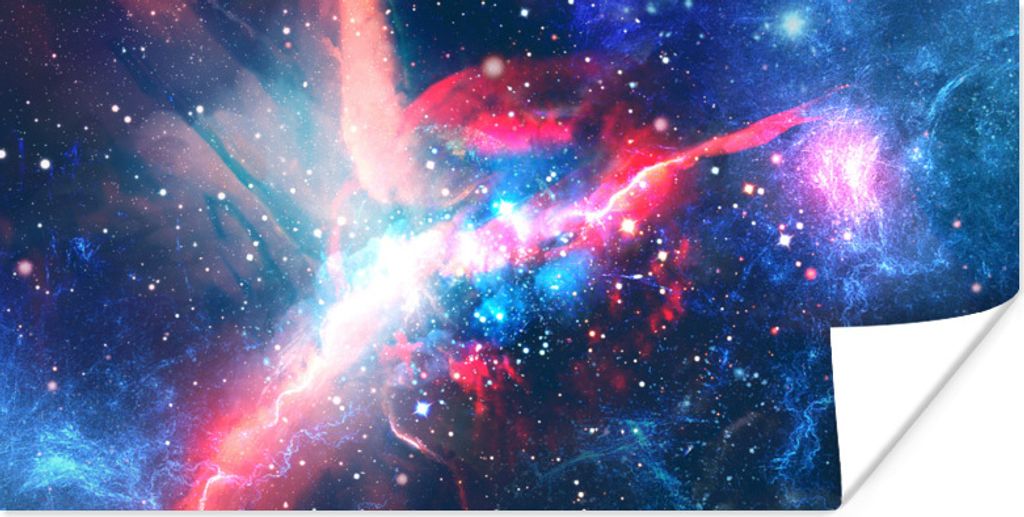 MuchoWow Poster Licht - Raum - Sterne 80x40 cm - Wanddeko