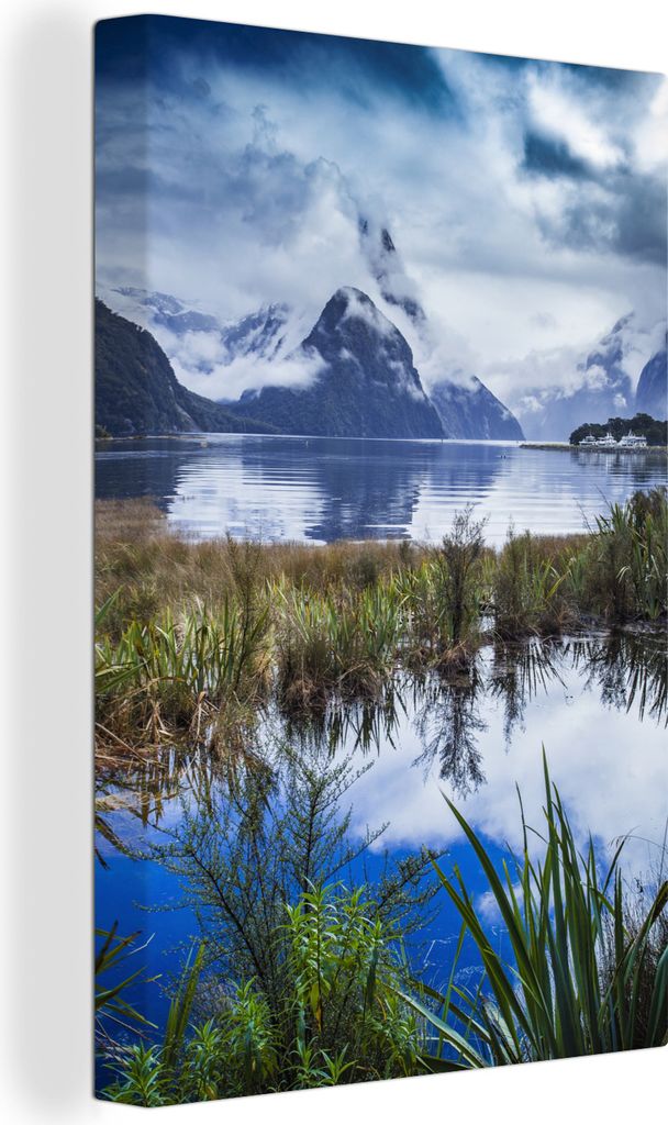 OneMillionCanvasses - Leinwandbilder - 90x140 cm, Berge - Neuseeland - Wasser, Wandbilder Kunstdruck Wanddekoration - Foto auf Leinwand - Gemäld...
