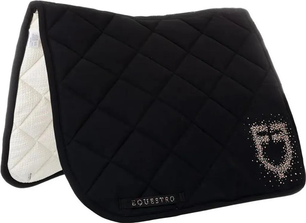 Tapis de selle dressage Equestro Stones Edition Noir Full anatomique