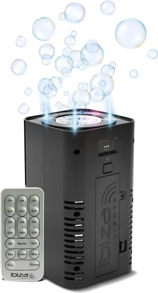 Machine à bulles sans fil pour mariage et jardin avec projecteur LED