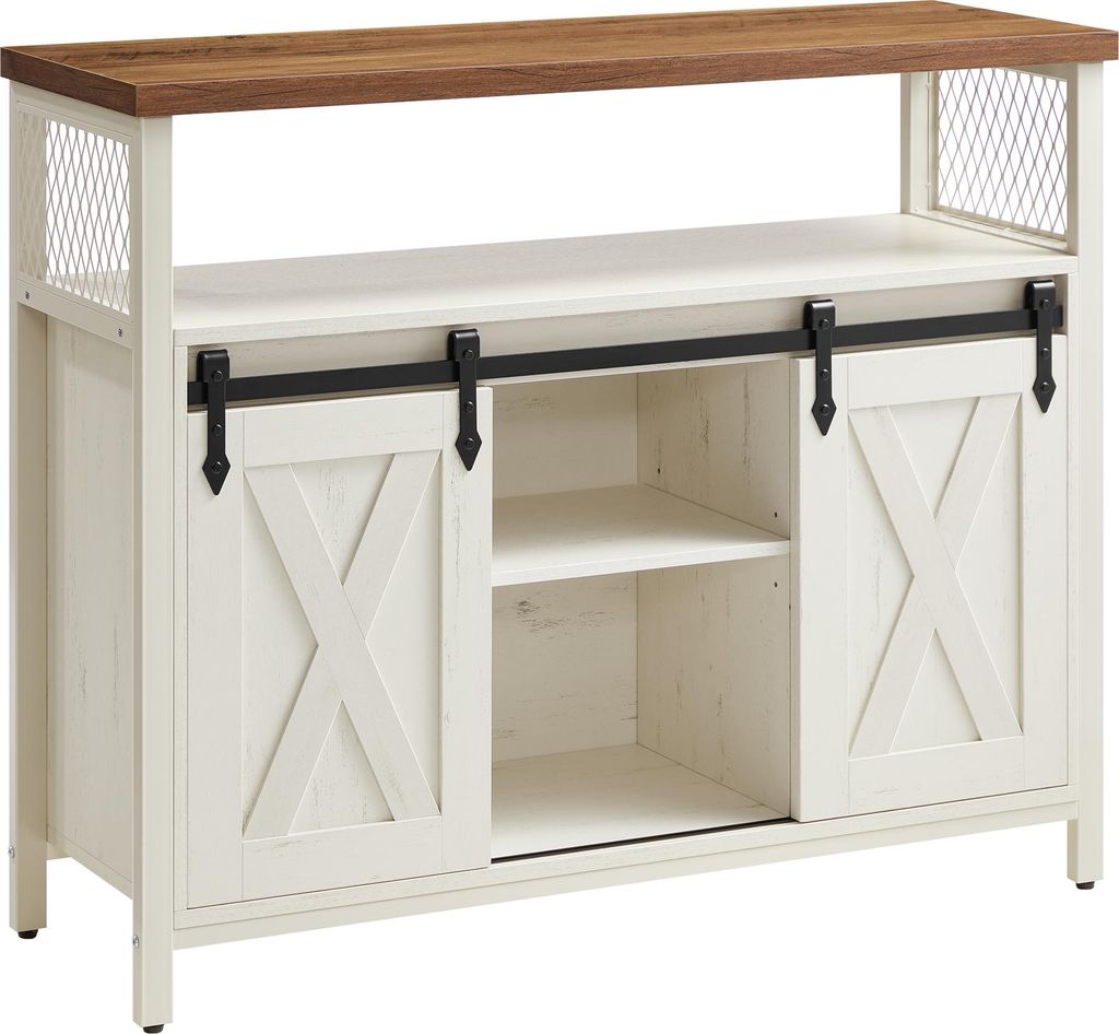 VASAGLE Sideboard Küchenschrank, mit 2 Schiebetüren, verstellbare Ablagen