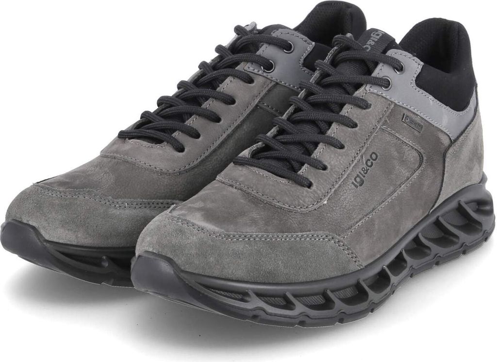 Igi&Co Herren Outdoor Low Sneaker Grau Rauleder wasserfest Größe: 41