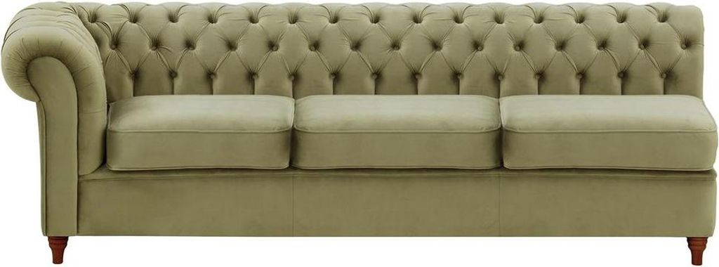 Chesterfield Modul - Dreisitziges Seitenelement, links (3L)-Velluto 3-dark oak