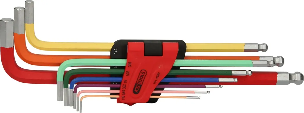 Clés mâles coudées extra-longues KS Tools pas américain 9 pièces