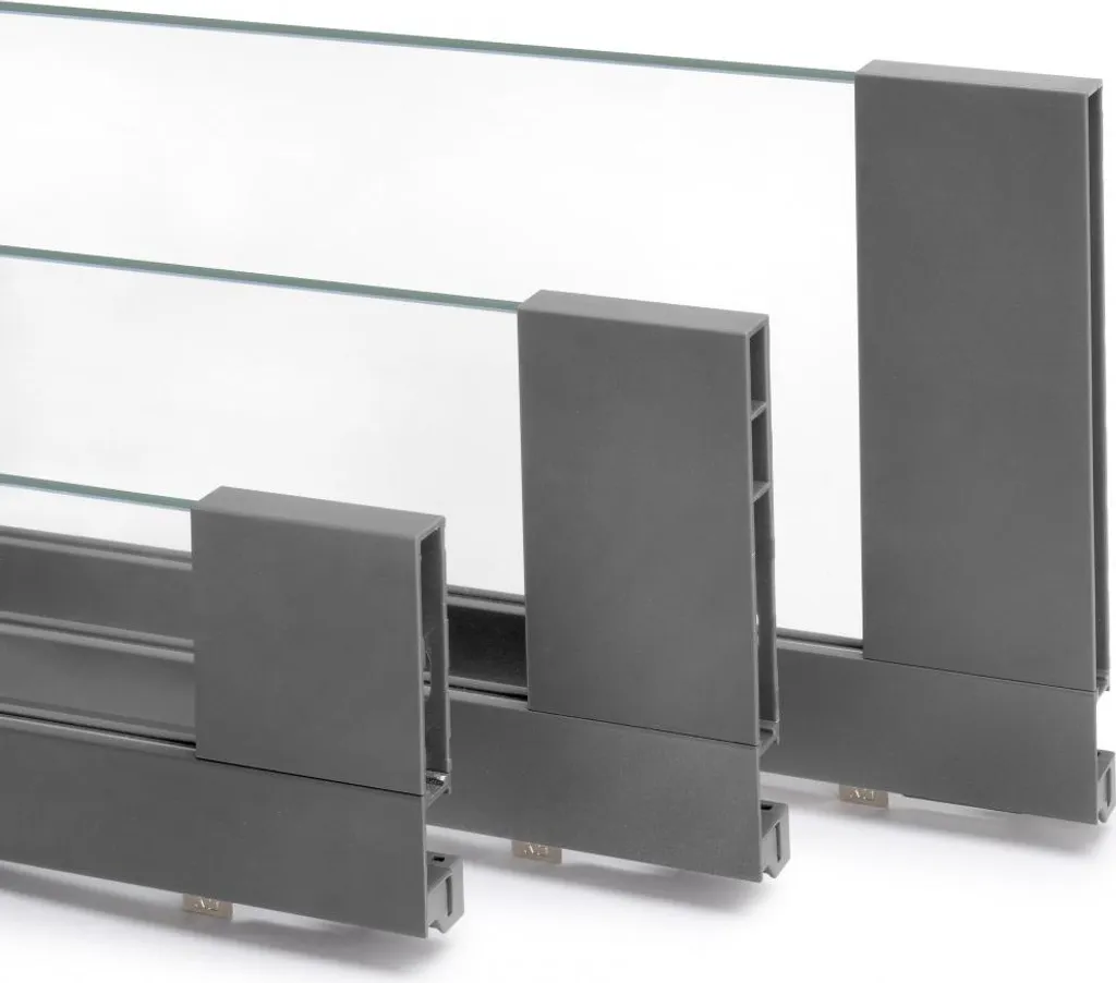 Tiroir Vertex 40 kg anthracite 178 mm avec parois latérales en verre