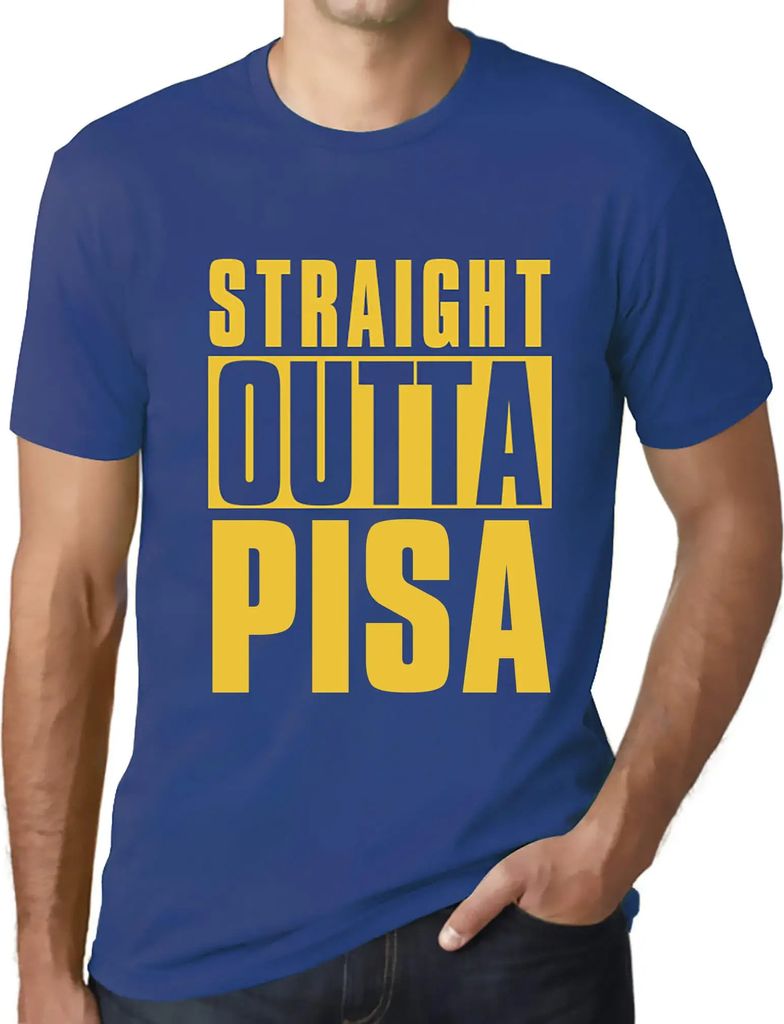 Herren Grafik T-Shirt Direkt aus Pisa – Straight Outta Pisa – Öko-Verantwortlich Vintage Jahrgang Kurzarm Lustige Druck Geburtstag Geschenk Mann