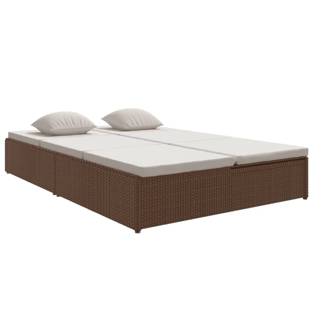 "WINTER SALE"Liegestuhl/Relaxliege - Sonnenliege mit Auflagen Poly Rattan Braun - 200x121x31/41/53/62cm - Gartenliegen NeuMöbel868448